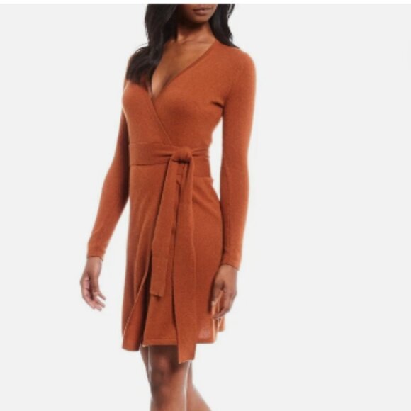 Antonio Melani Tina Cashmere Sweater Wrap Orange & Gray Dresses Women's Size XS - Picture 16 of 16